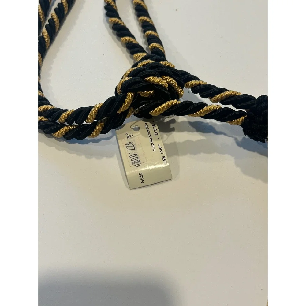 Black and Gold Decorative Tassel Curtain Tieback Alzapaños Prince 8671 New